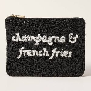 Kate Spade x Target beaded clutch featuring "champagne & french fries"